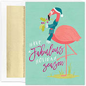 Pre-Printed Boxed Holiday Greeting Cards by Masterpiece Studios (Fabulous Flamingo)