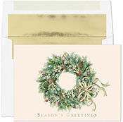 Pre-Printed Boxed Holiday Greeting Cards by Masterpiece Studios (Wreath With Berries)