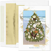 Pre-Printed Boxed Holiday Greeting Cards by Masterpiece Studios (Tree of Shells)
