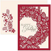 Pre-Printed Boxed Holiday Greeting Cards by Masterpiece Studios (Wreath Laser Cut)