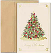 Pre-Printed Boxed Holiday Greeting Cards by Masterpiece Studios (Tree A Glow)