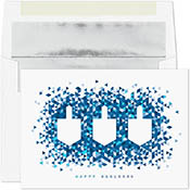 Pre-Printed Boxed Hanukkah Greeting Cards by Masterpiece Studios (Dreidel Trio)