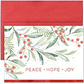 Pre-Printed Boxed Holiday Greeting Cards by Masterpiece Studios (Greenery Wishes)