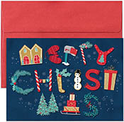 Pre-Printed Boxed Holiday Greeting Cards by Masterpiece Studios (Holiday Typography)