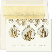 Pre-Printed Boxed Holiday Greeting Cards by Masterpiece Studios (Nativity Ornament Trio)