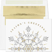 Pre-Printed Boxed Holiday Greeting Cards by Masterpiece Studios (Silver and Gold Snowflake)