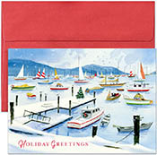 Pre-Printed Boxed Holiday Greeting Cards by Masterpiece Studios (Snowy Harbor)