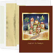 Pre-Printed Boxed Holiday Greeting Cards by Masterpiece Studios (Gold Trimmed Nativity)