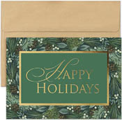 Pre-Printed Boxed Holiday Greeting Cards by Masterpiece Studios (Nostalgic Hoiday Greenery)