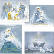 Pre-Printed Boxed Holiday Greeting Cards by Masterpiece Studios (Watercolor Religious Assortment)