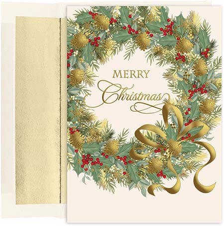 Pre-Printed Boxed Holiday Greeting Cards by Masterpiece Studios (Traditional Wreath) Pre-Printed Boxed Holiday Greeting Cards by Masterpiece Studios (Traditional Wreath)