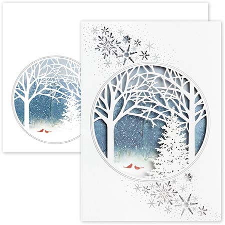 Pre-Printed Boxed Holiday Greeting Cards by Masterpiece Studios (Cardinals and Trees Laser Cut) Pre-Printed Boxed Holiday Greeting Cards by Masterpiece Studios (Cardinals and Trees Laser Cut)