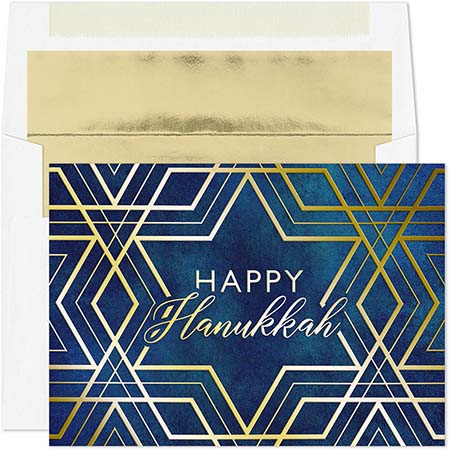 Pre-Printed Boxed Hanukkah Greeting Cards by Masterpiece Studios (Geometric Star) Pre-Printed Boxed Hanukkah Greeting Cards by Masterpiece Studios (Geometric Star)