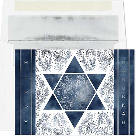 Pre-Printed Boxed Hanukkah Greeting Cards by Masterpiece Studios (Floral Star of David) Pre-Printed Boxed Hanukkah Greeting Cards by Masterpiece Studios (Floral Star of David)