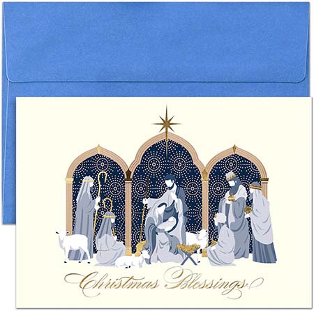 Pre-Printed Boxed Holiday Greeting Cards by Masterpiece Studios (Blessed Birth) Pre-Printed Boxed Holiday Greeting Cards by Masterpiece Studios (Blessed Birth)