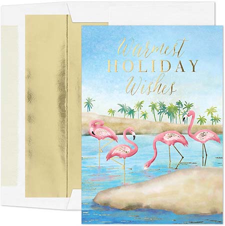 Pre-Printed Boxed Holiday Greeting Cards by Masterpiece Studios (Festive Flamingos) Pre-Printed Boxed Holiday Greeting Cards by Masterpiece Studios (Festive Flamingos)