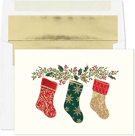 Pre-Printed Boxed Holiday Greeting Cards by Masterpiece Studios (Elegant Stockings) Pre-Printed Boxed Holiday Greeting Cards by Masterpiece Studios (Elegant Stockings)