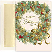 Pre-Printed Boxed Holiday Greeting Cards by Masterpiece Studios (Traditional Wreath)