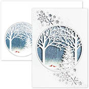 Pre-Printed Boxed Holiday Greeting Cards by Masterpiece Studios (Cardinals and Trees Laser Cut)