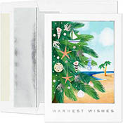Pre-Printed Boxed Holiday Greeting Cards by Masterpiece Studios (Seashell Christmas Tree)