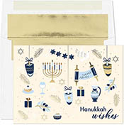 Pre-Printed Boxed Hanukkah Greeting Cards by Masterpiece Studios (Hanukkah Wishes)