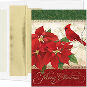 Pre-Printed Boxed Holiday Greeting Cards by Masterpiece Studios (Poinsettia and Cardinal)