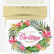 Pre-Printed Boxed Holiday Greeting Cards by Masterpiece Studios (Tropical Wreath)