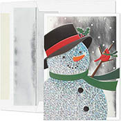 Pre-Printed Boxed Holiday Greeting Cards by Masterpiece Studios (Snowman Sparkle)