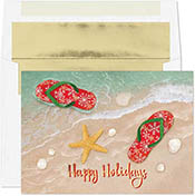 Pre-Printed Boxed Holiday Greeting Cards by Masterpiece Studios (Holiday Flip Flops)