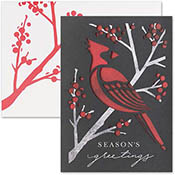 Pre-Printed Boxed Holiday Greeting Cards by Masterpiece Studios (Striking Cardinal Laser Cut)
