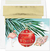 Pre-Printed Boxed Holiday Greeting Cards by Masterpiece Studios (Tropical Ornament)