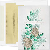 Pre-Printed Boxed Holiday Greeting Cards by Masterpiece Studios (Pine Cones and Greenery)
