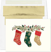 Pre-Printed Boxed Holiday Greeting Cards by Masterpiece Studios (Elegant Stockings)