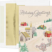 Pre-Printed Boxed Holiday Greeting Cards by Masterpiece Studios (Vintage Village)