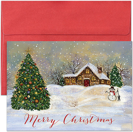 Pre-Printed Boxed Holiday Greeting Cards by Masterpiece Studios (Chilly Nights, Warm Lights)