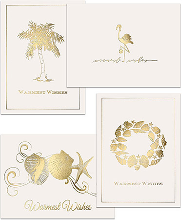 Pre-Printed Boxed Holiday Greeting Cards by Masterpiece Studios (Warm Weather Foil Assortment)