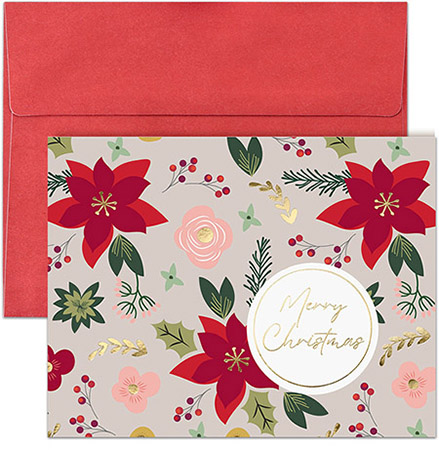 Pre-Printed Boxed Holiday Greeting Cards by Masterpiece Studios (Christmas Blooms)