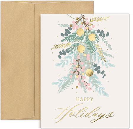 Pre-Printed Boxed Holiday Greeting Cards by Masterpiece Studios (A Touch of Blush)