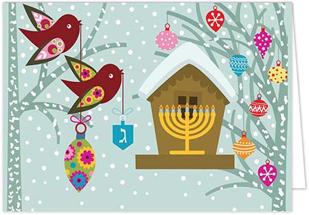 Non-Personalized Interfaith Holiday Greeting Cards by MixedBlessing (Interfaith Birdhouse)