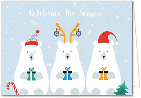 Non-Personalized Interfaith Holiday Greeting Cards by MixedBlessing (Holiday Bears)