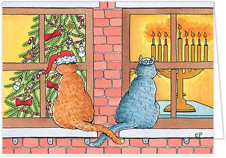 Interfaith Holiday Greeting Cards by MixedBlessing (Curious Cats)