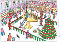 Non-Personalized Interfaith Holiday Greeting Cards by MixedBlessing (Interfaith Village Scene)