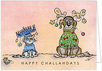 Interfaith Holiday Greeting Cards by MixedBlessing (Happy Challahdays)
