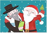 Non-Personalized Interfaith Holiday Greeting Cards by MixedBlessing (Santa/Rabbi Selfie)
