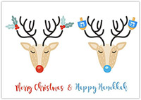 Non-Personalized Interfaith Holiday Greeting Cards by MixedBlessing (Reindeer Fun)