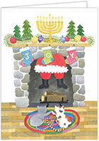 Non-Personalized Interfaith Holiday Greeting Cards by MixedBlessing (Santa's Here)