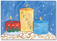 Non-Personalized Interfaith Holiday Greeting Cards by MixedBlessing (Peace Candles)