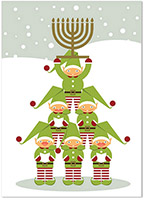 Non-Personalized Interfaith Holiday Greeting Cards by MixedBlessing (Singing Elves)