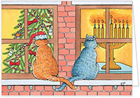 Non-Personalized Interfaith Holiday Greeting Cards by MixedBlessing (Curious Cats)