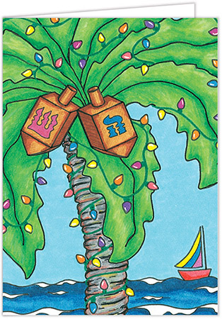 Non-Personalized Interfaith Holiday Greeting Cards by MixedBlessing (Palm Tree)